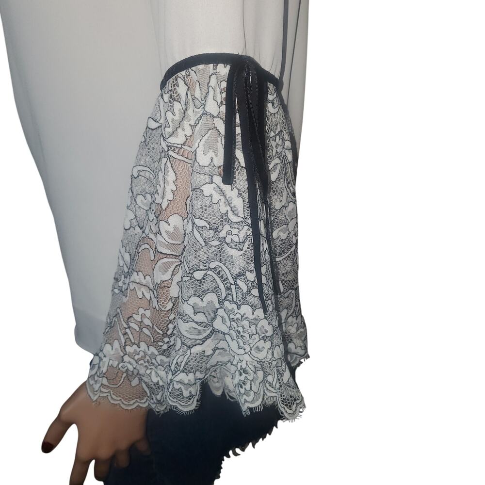 WHBM Size S Shoulder Blouse Lace Bell Sleeve Boho Fairy Whimsygoth Ethereal